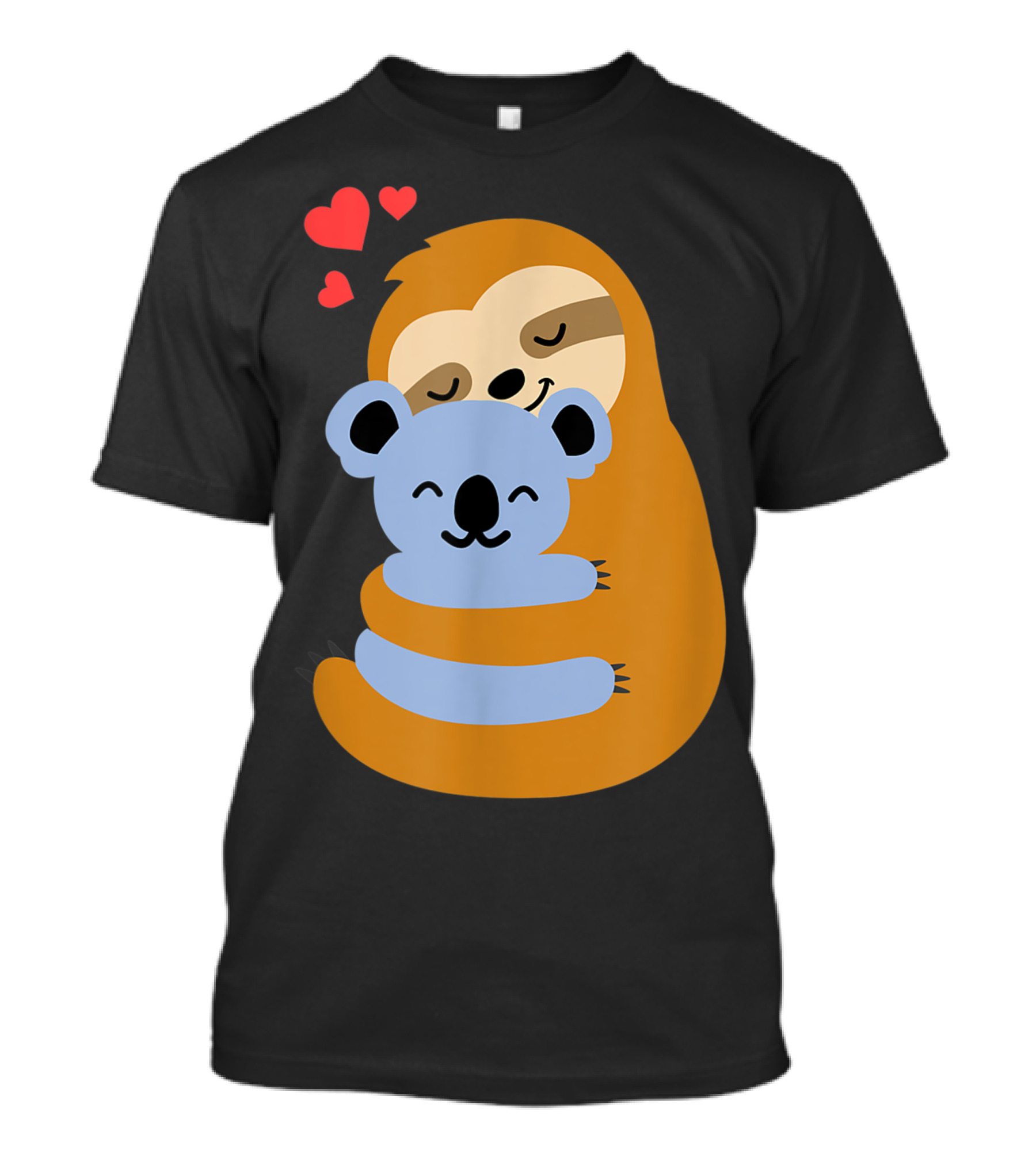 Sloth And Koala Bear Hugging With Hearts T-Shirt
