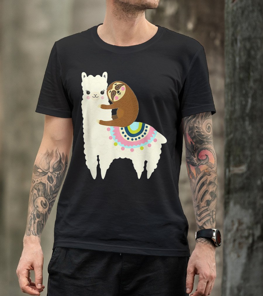 Sloth Llama Friends Party For Kids And Boys And Girls T-Shirt