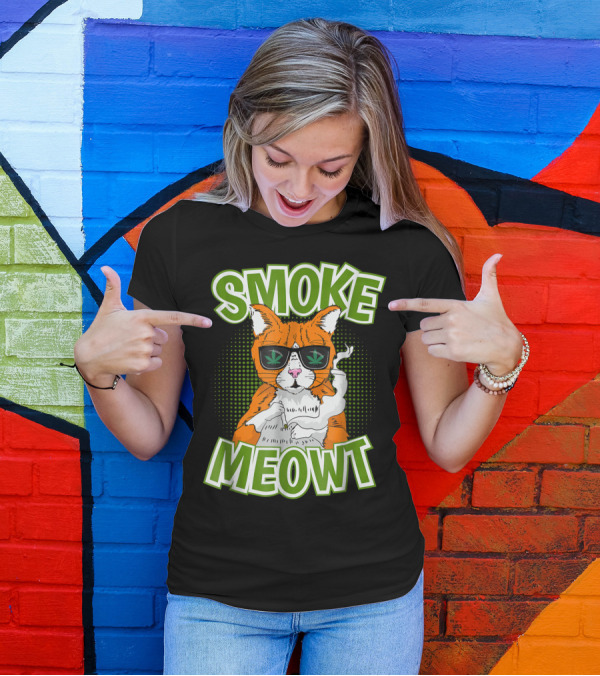 Smoke Meow Cat Cannabis Weed T-Shirt