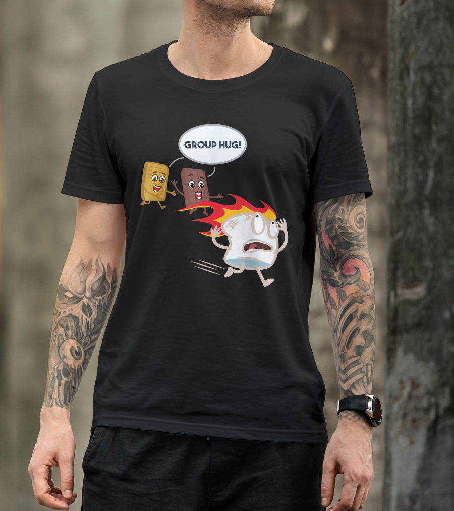 Group Hug Marshmallow Camping Bonfire Smores Roasting T-Shirt