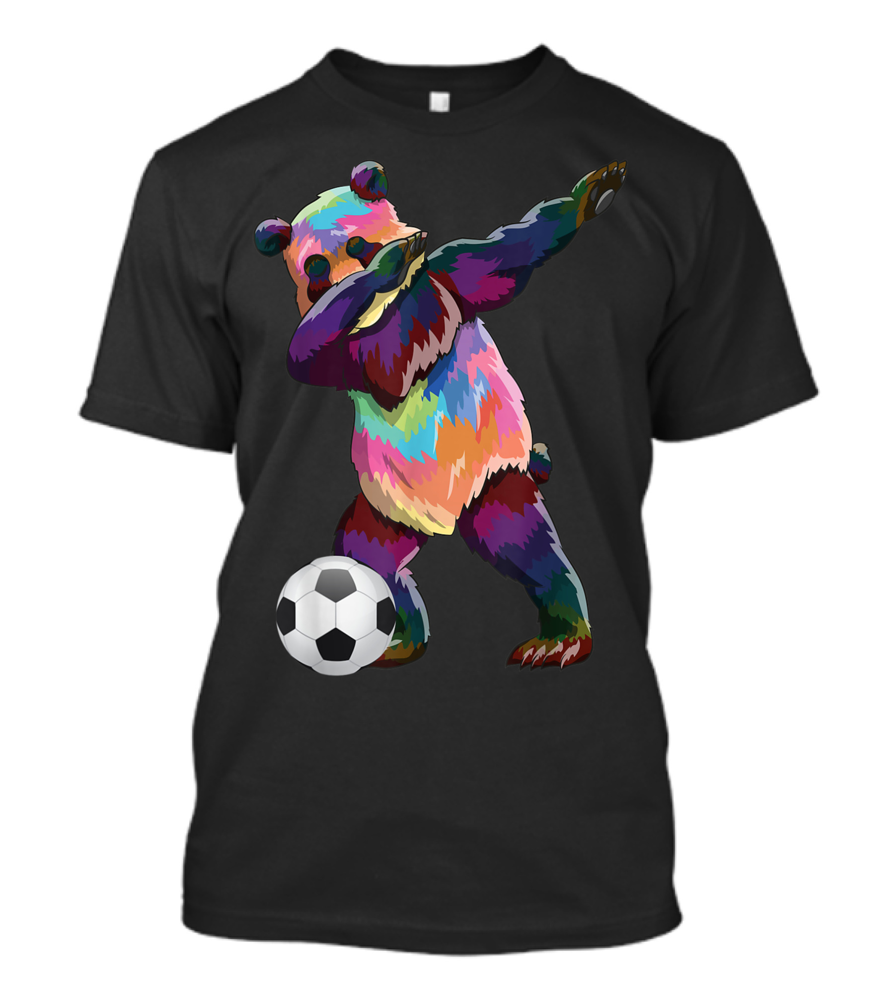 Colorful Soccer Panda Dabbing With Soccer Ball T-Shirt