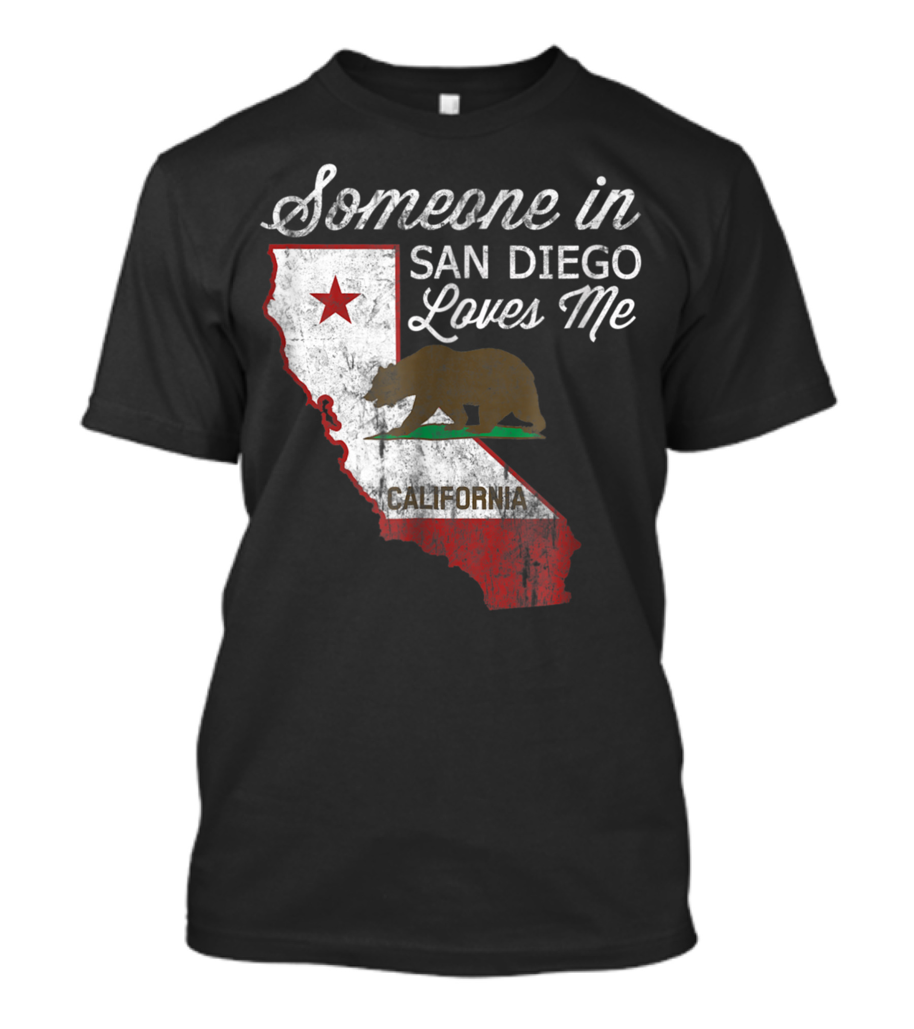 Someone In San Diego Loves Me California Bear Flag Map T-Shirt