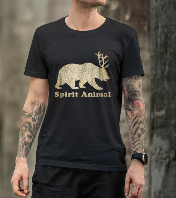Spirit Animal Bear With Antlers DeerBeer T-Shirt