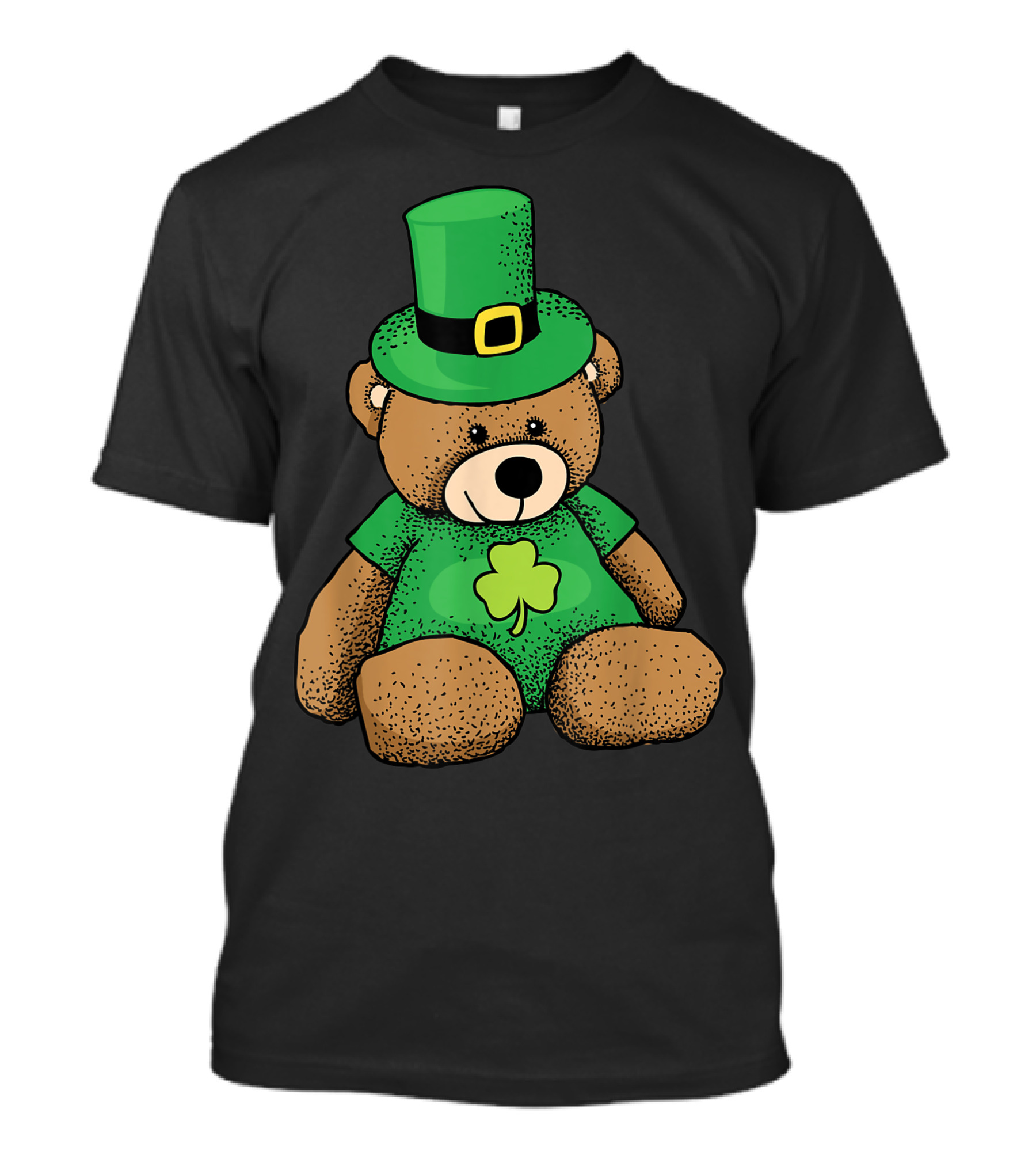 St Patricks Day Teddy Bear With Shamrock And Green Hat T-Shirt
