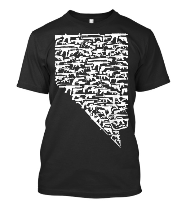 State Of Nevada Composed Of Firearms Celebrating 2nd Amendment Rights T-Shirt