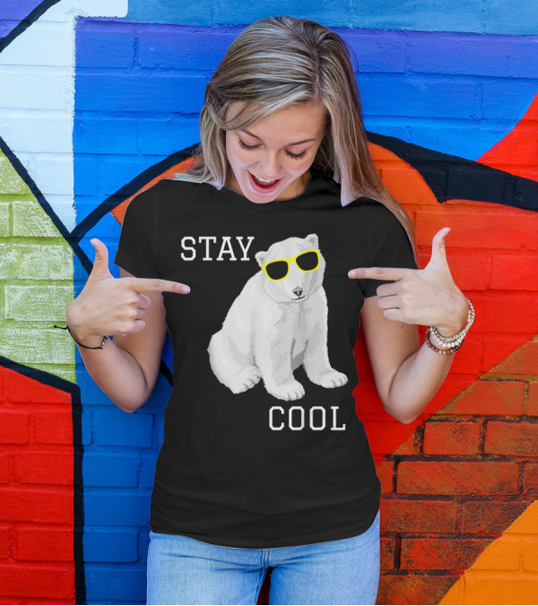 Stay Cool Cute Baby Polar Bear Cub With Sunglasses T-Shirt