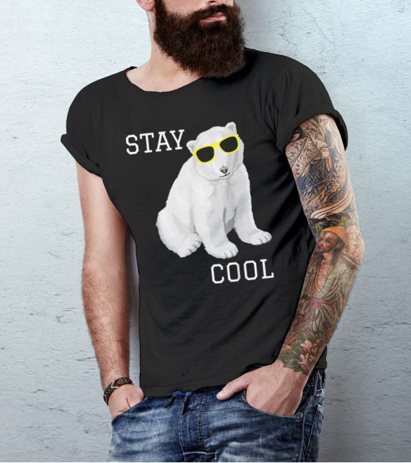 Stay Cool Cute Baby Polar Bear Cub With Sunglasses T-Shirt