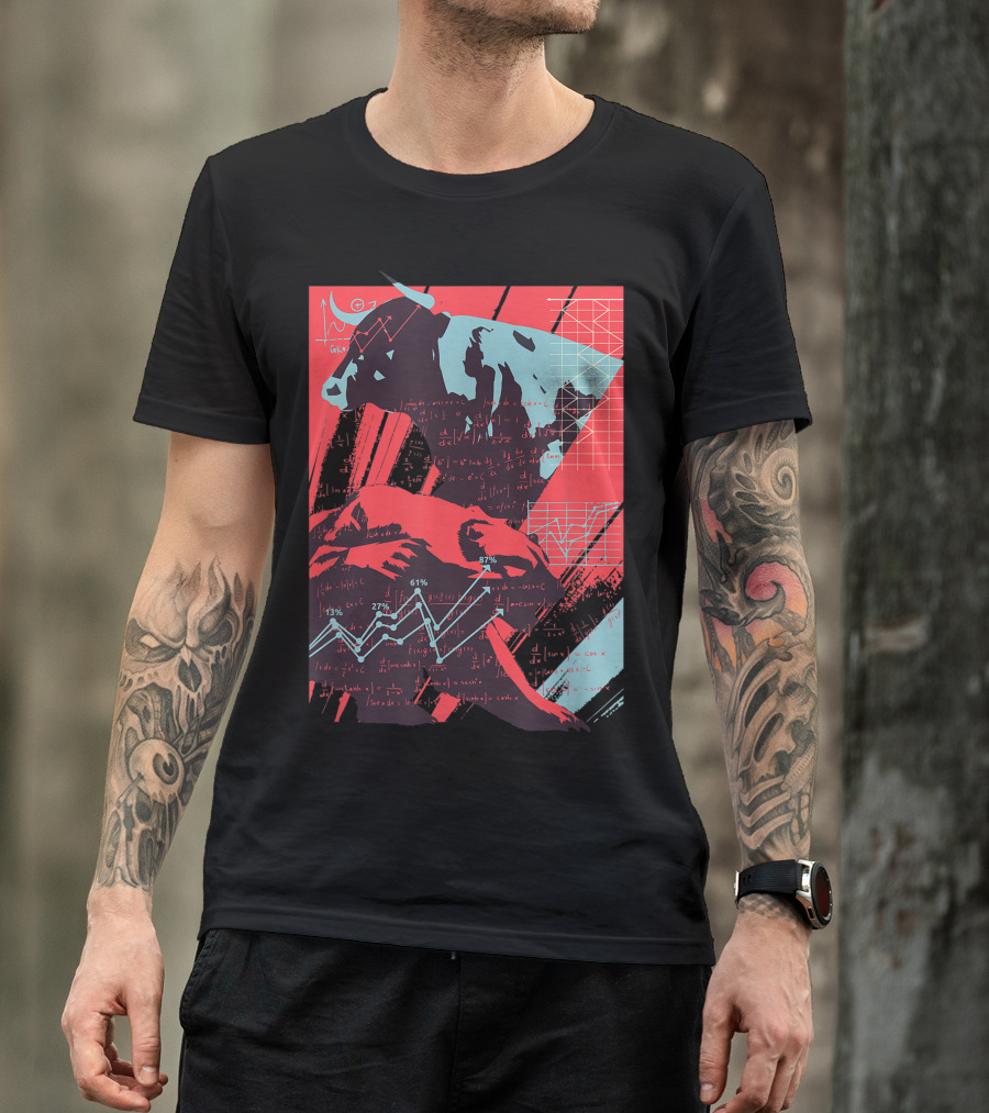 Stock Market Bull Vs Bear Trader Forex Motive With Graphs And Charts T-Shirt
