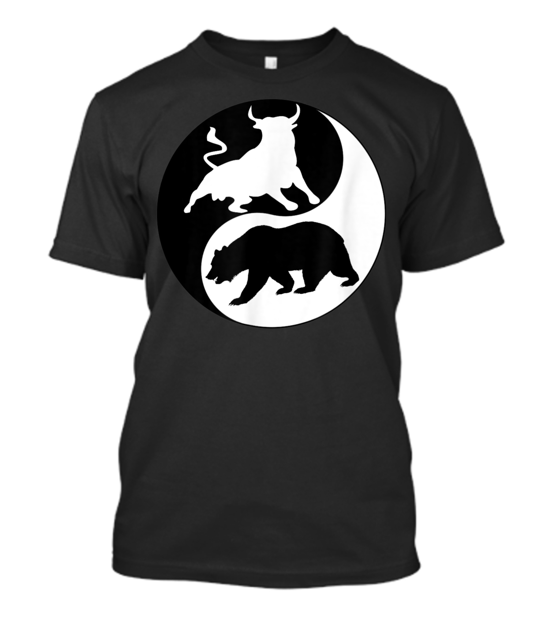 Bull And Bear Yin Yang Stock Market Trading And Women Traders T-Shirt