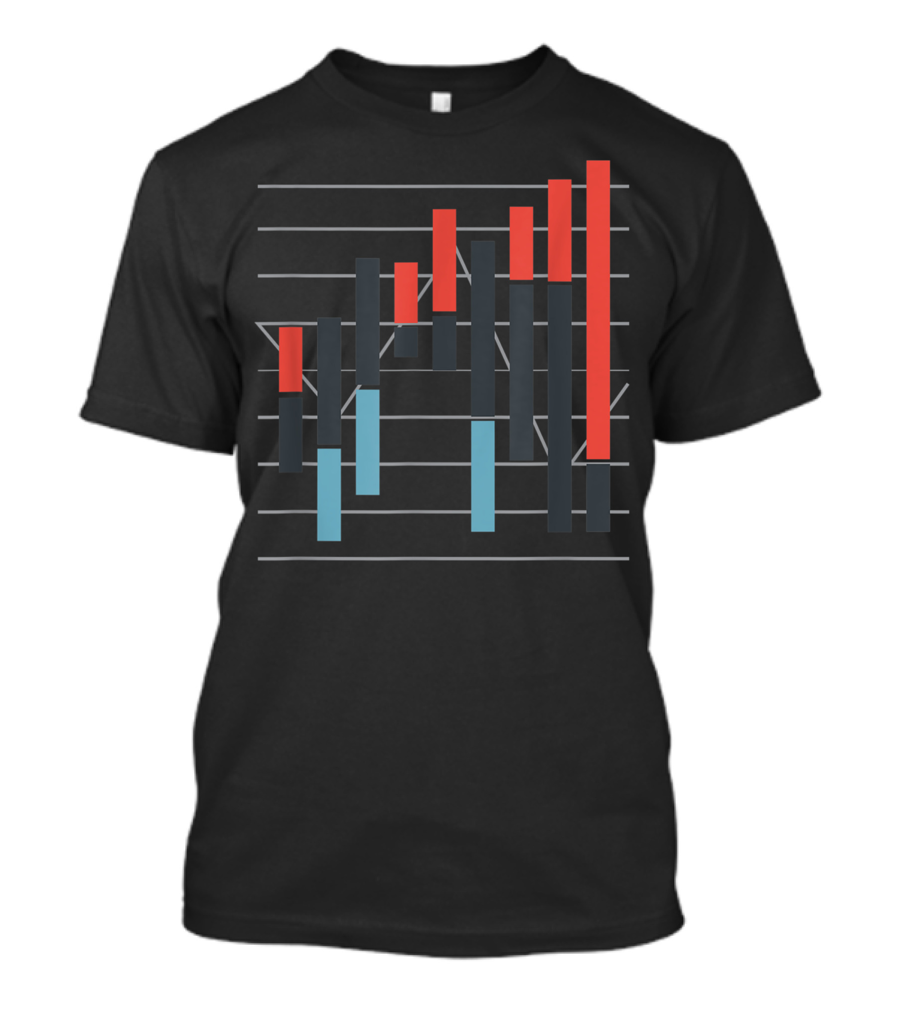 Stock Market Trading Financial Advisor Bar Graph Chart T-Shirt