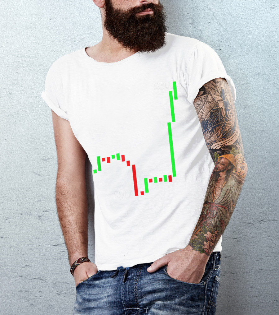 Buy Sell Stock Trading Pips Candlestick Chart T-Shirt