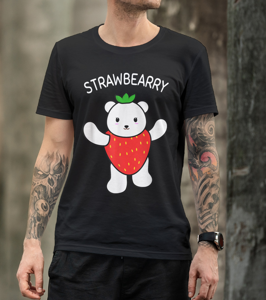 Strawbearry Bear Strawberry Pun Berry Joke Strawberry Costume Bear T-Shirt
