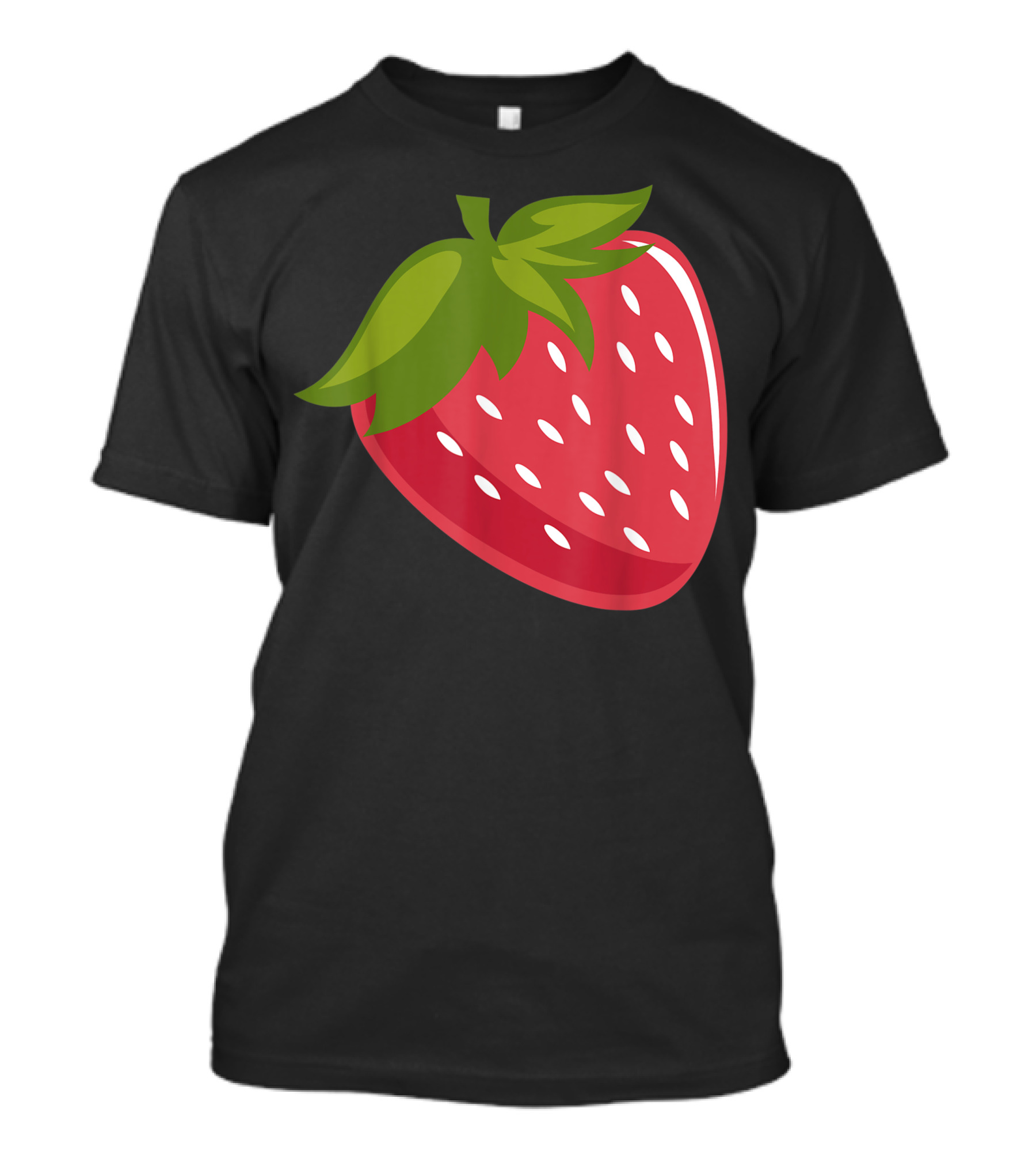 Strawberry Fruit Icon Vibrant Red Seeded Berry With Green Leaves T-Shirt
