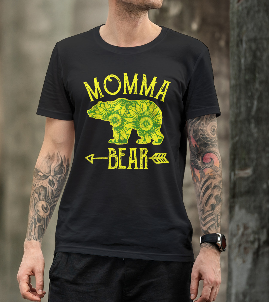Momma Bear Sunflower Design With Arrow T-Shirt