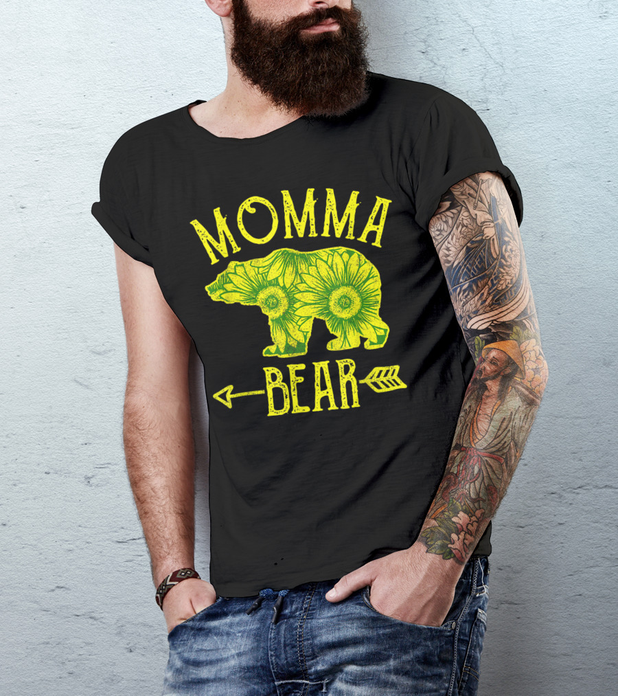 Momma Bear Sunflower Design With Arrow T-Shirt