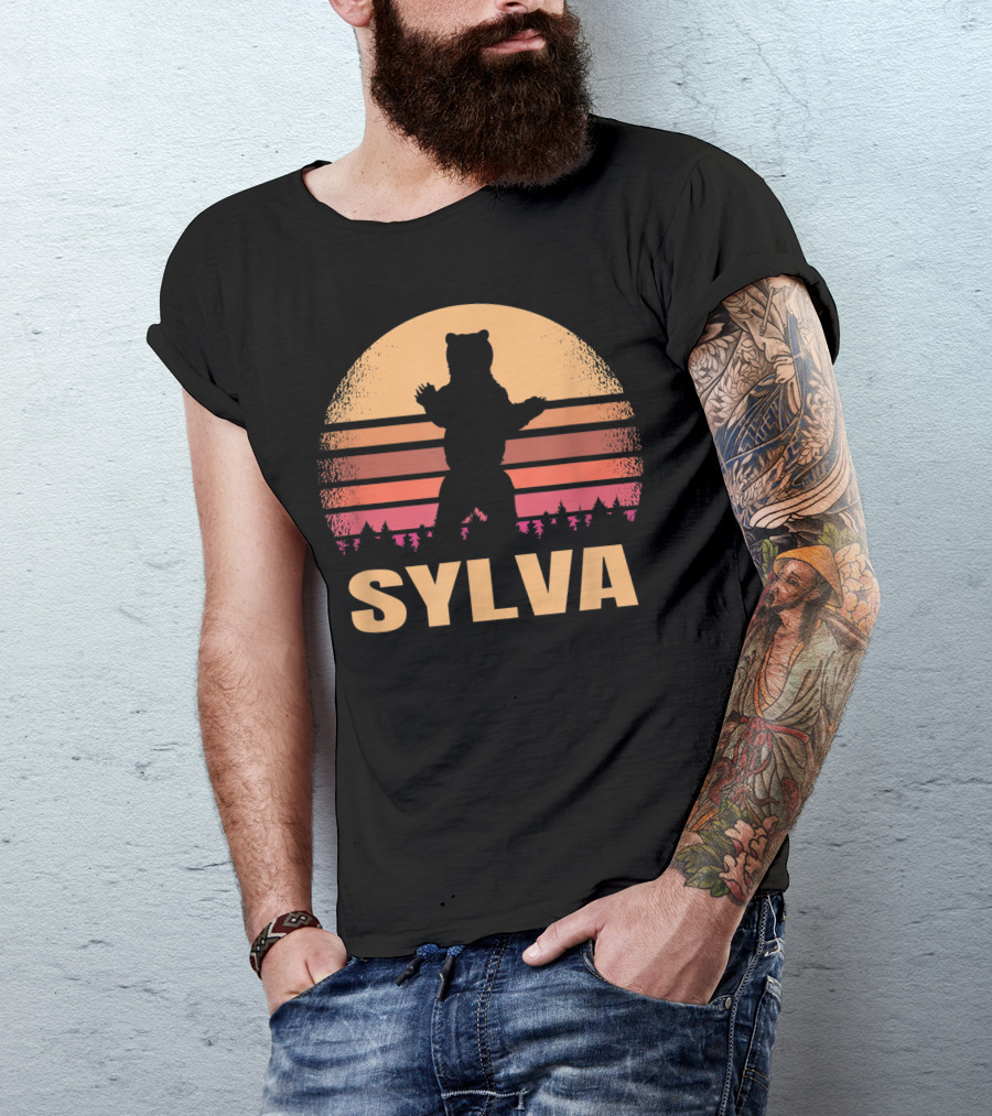 Sylva North Carolina Vintage 70s 80s Distressed Bear Silhouette Sunset T-Shirt