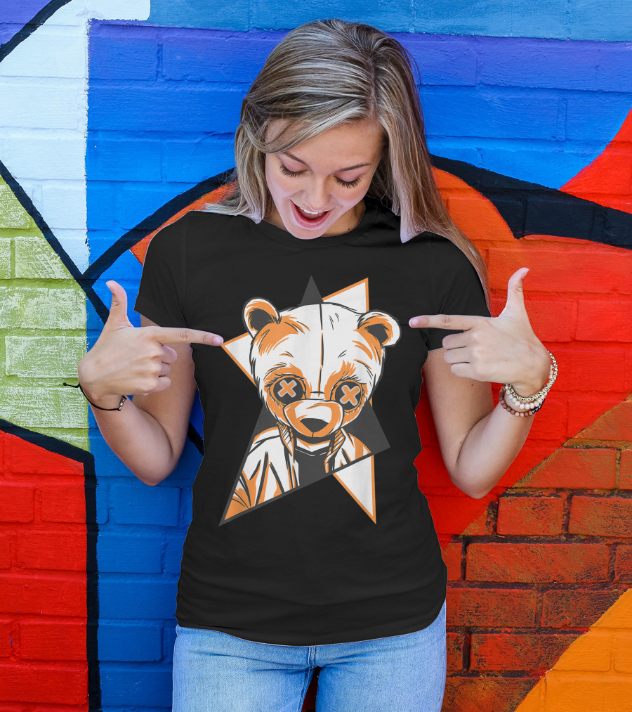 Tedday Bear X Eyes Orange White Black Style Jordan 13 Star Fish T-Shirt