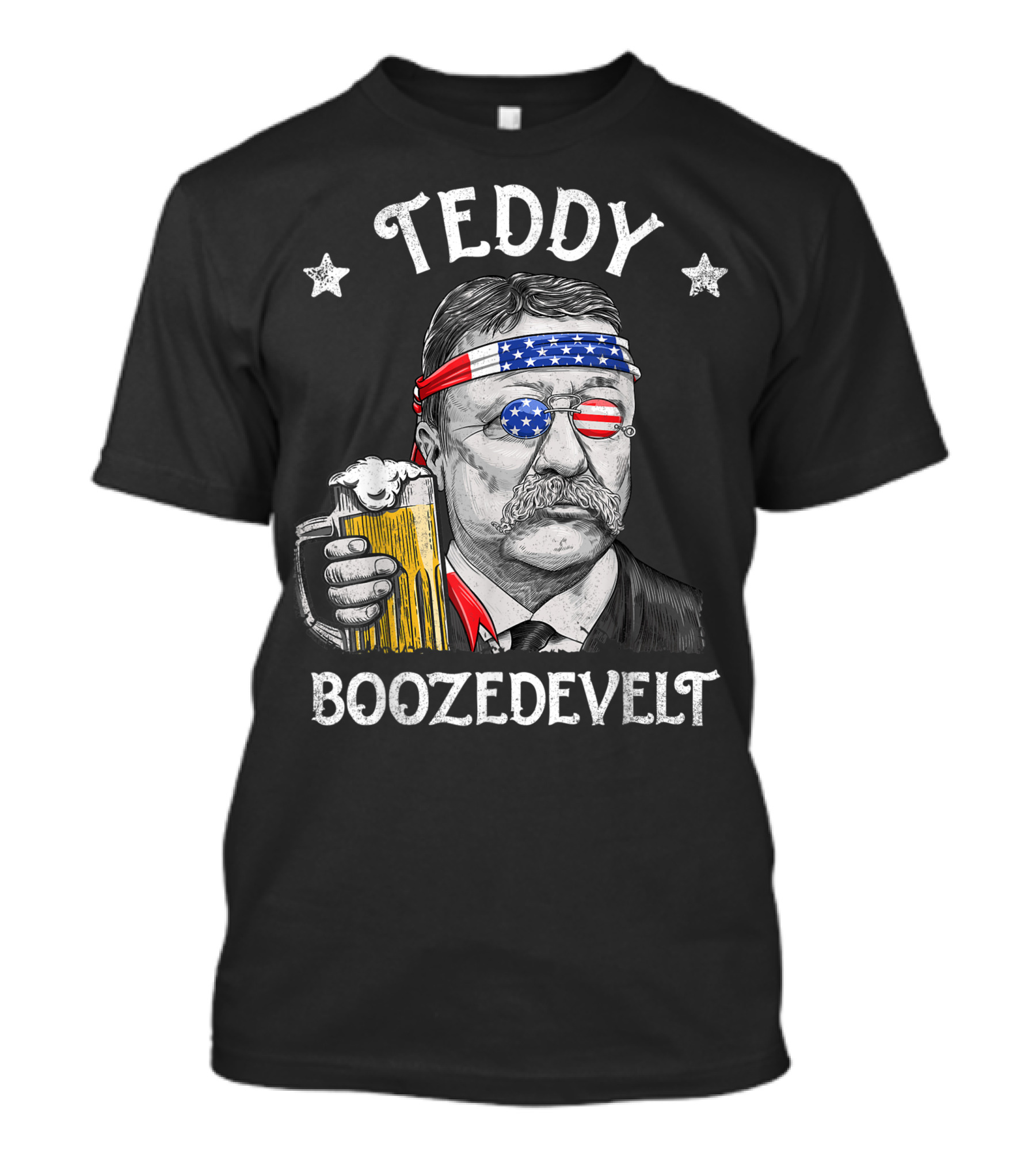 Teddy Boozedevelt American Flag 4th Of July Beer Party T-Shirt