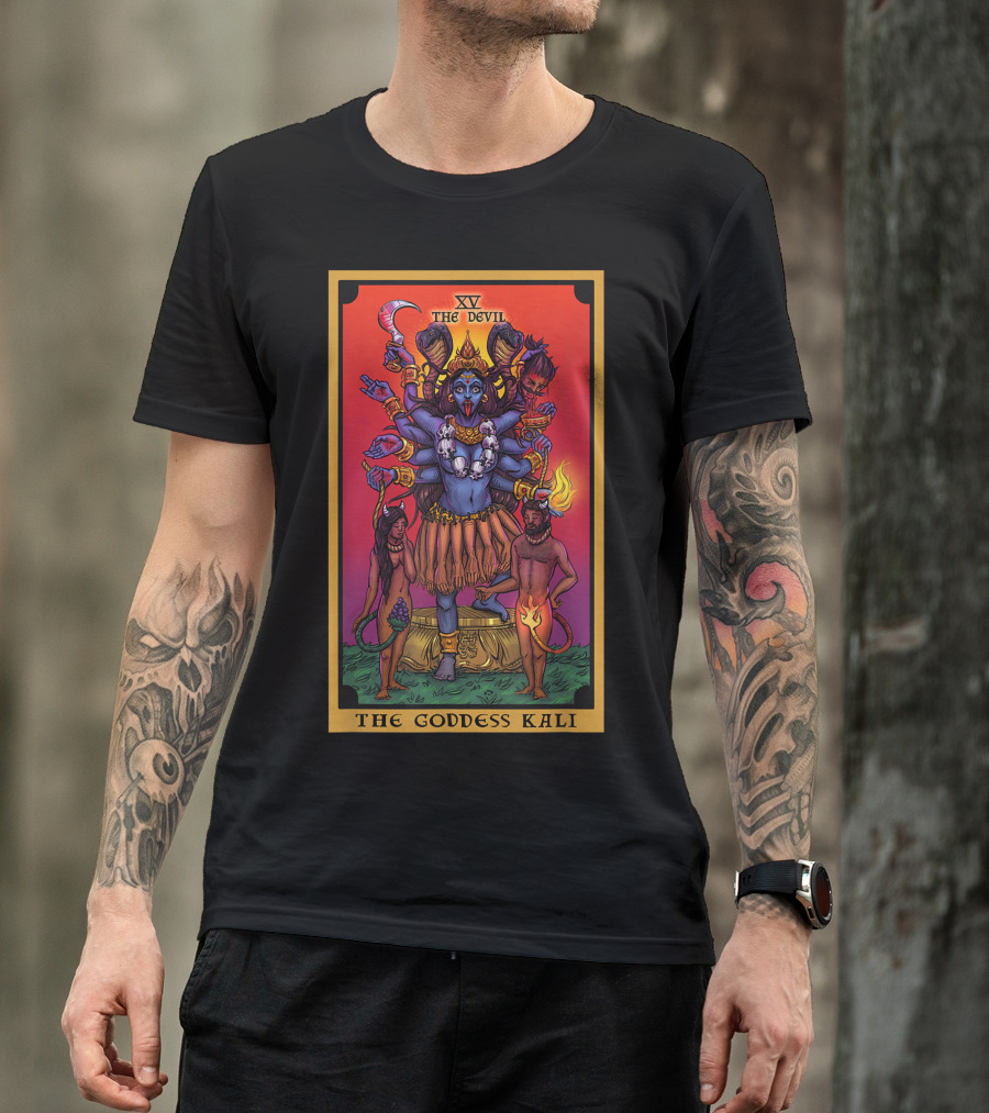 The Goddess Kali XV The Devil Tarot Card Hindu Indian Witch T-Shirt