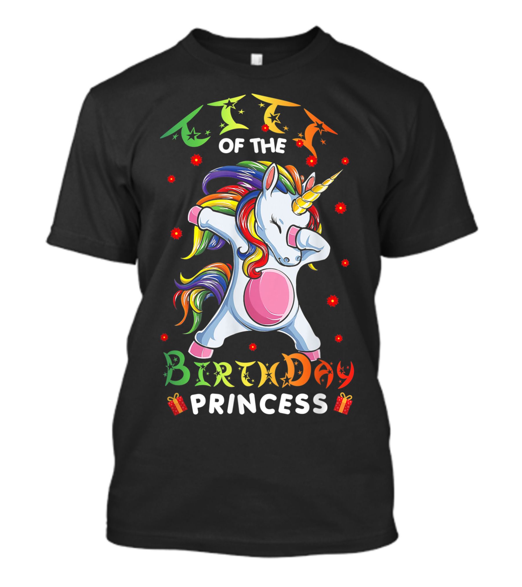 Titi Of The Birthday Princess Unicorn Dabbing Rainbow Girl T-Shirt