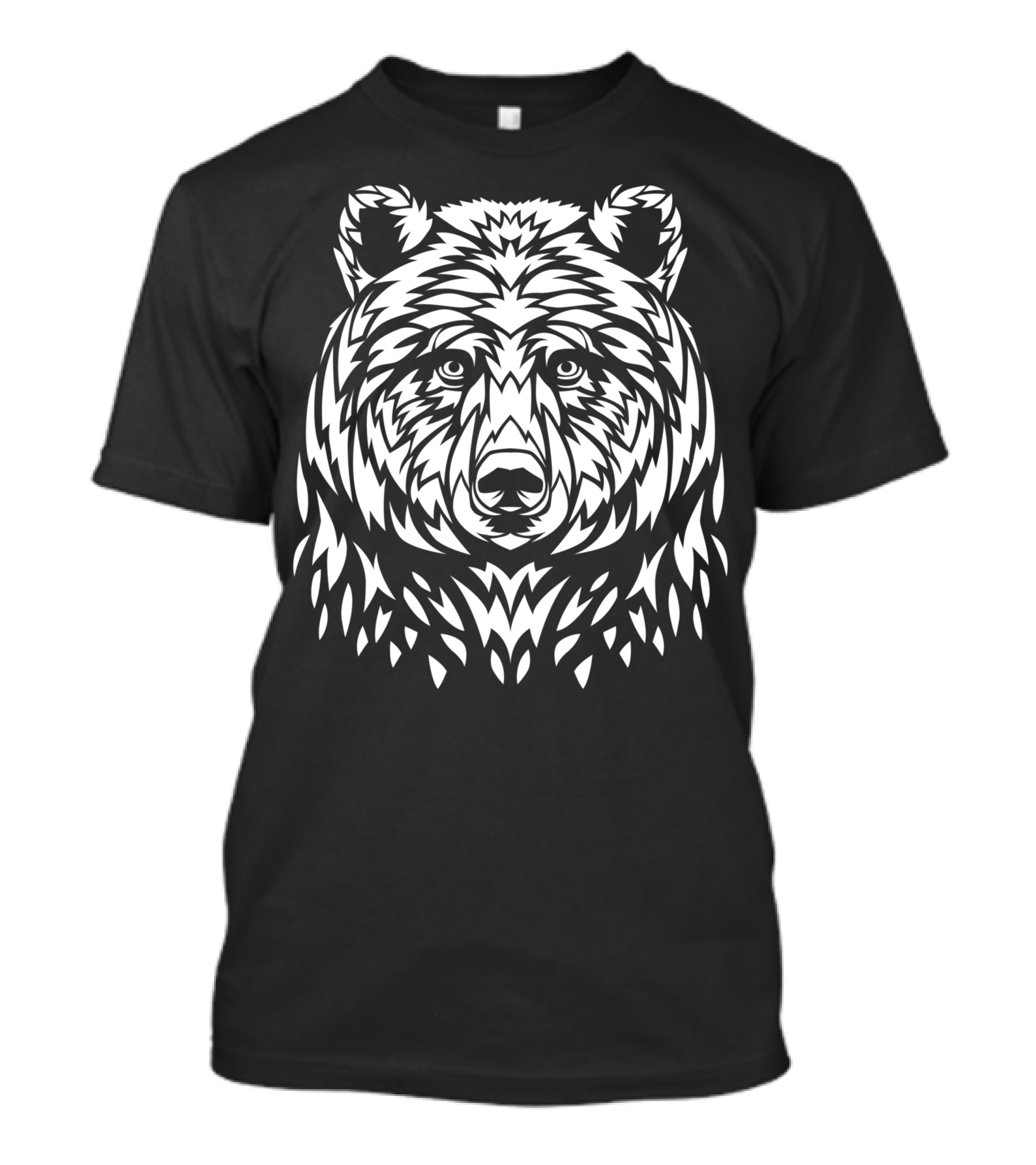 Tribal Ink White Bear Face Graphic T-Shirt