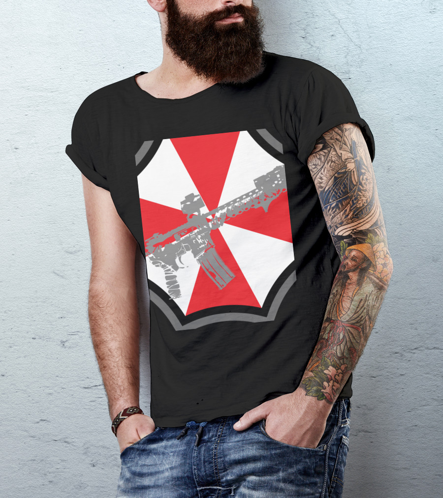 Ucwrg The 2Nd Amendment Freedoms Best Hope Rifle Over Red And White Umbrella T-Shirt