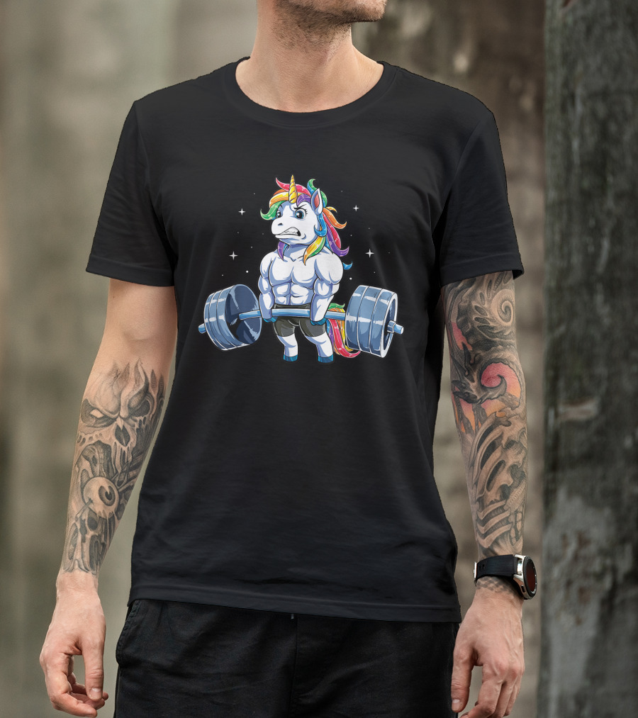 Unicorn Deadlift Fitness Gym Weightlifting T-Shirt