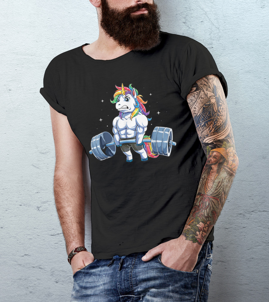 Unicorn Deadlift Fitness Gym Weightlifting T-Shirt