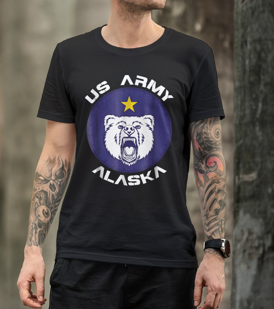 US Army Alaska Polar Bear Star Emblem T-Shirt
