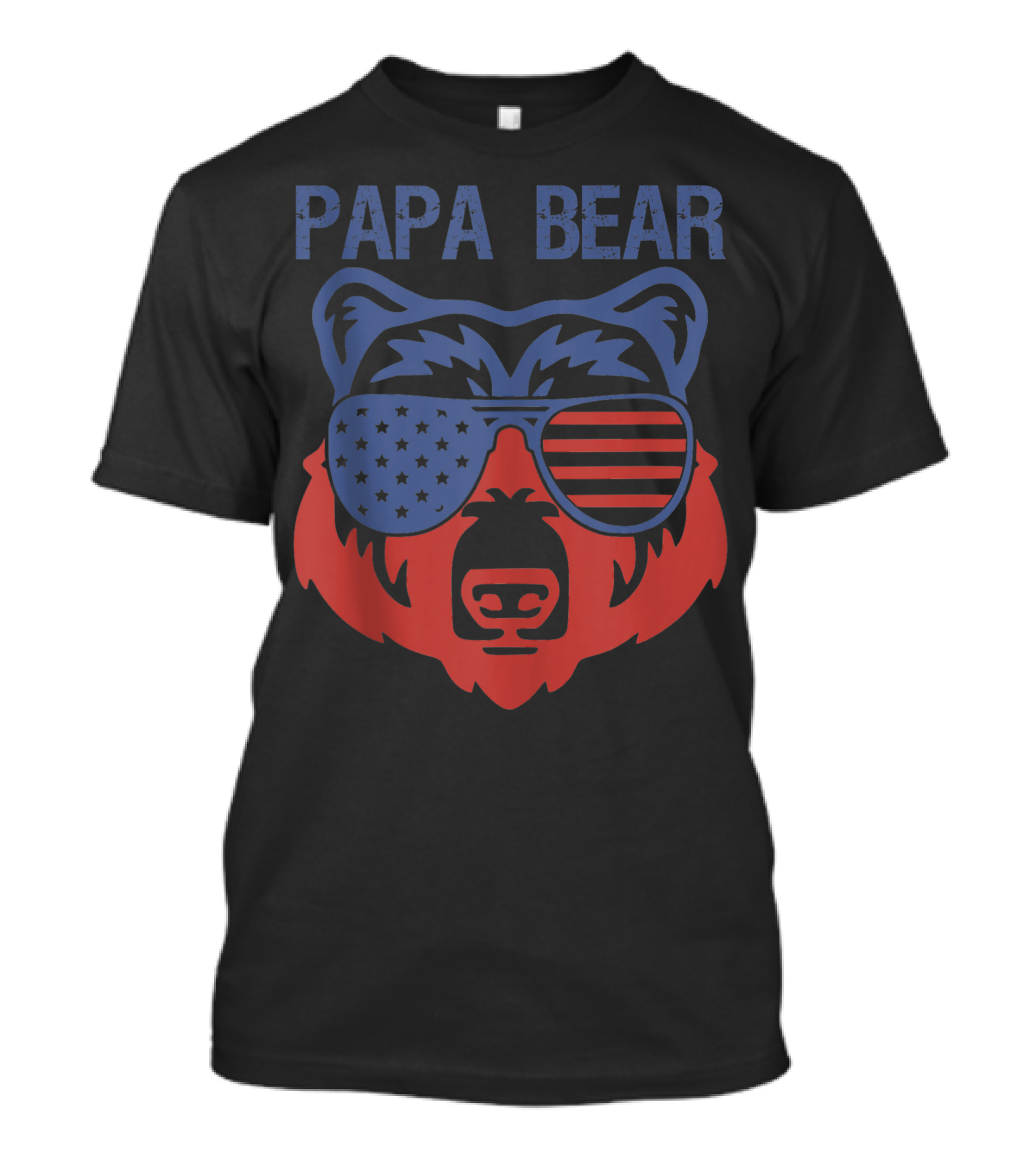 Papa Bear USA Flag American Patriotic Bro T-Shirt