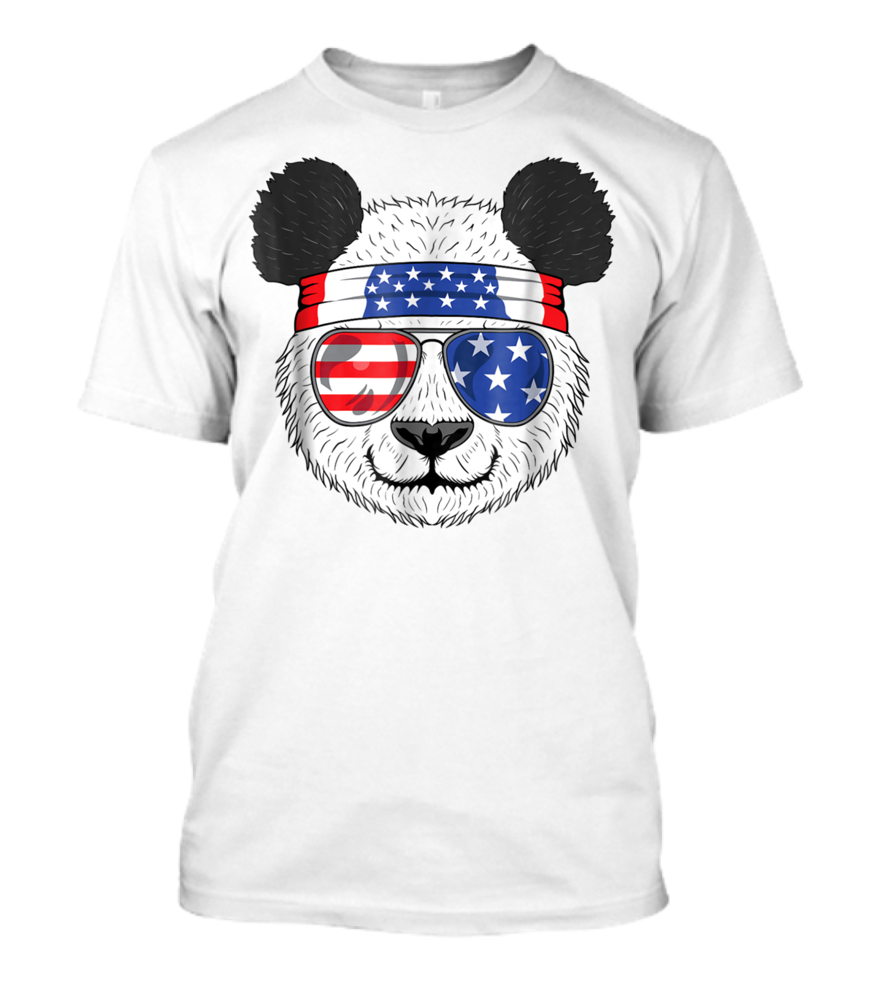 Patriotic Trash Panda Wearing American Flag Bandana And Sunglasses Celebrating USA In July T-Shirt
