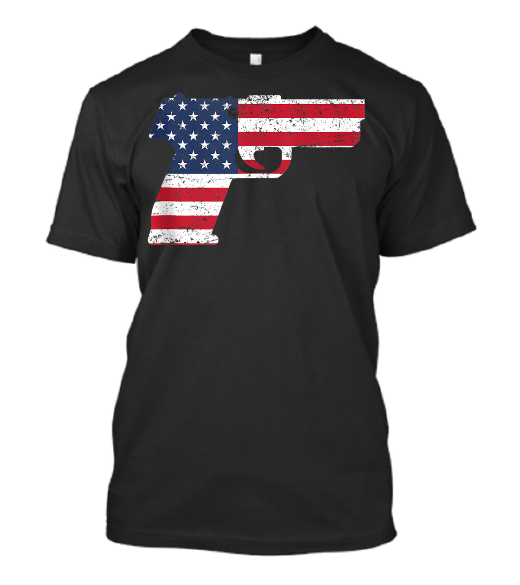 American Gun Flag Pistol USA 4th Of July T-Shirt
