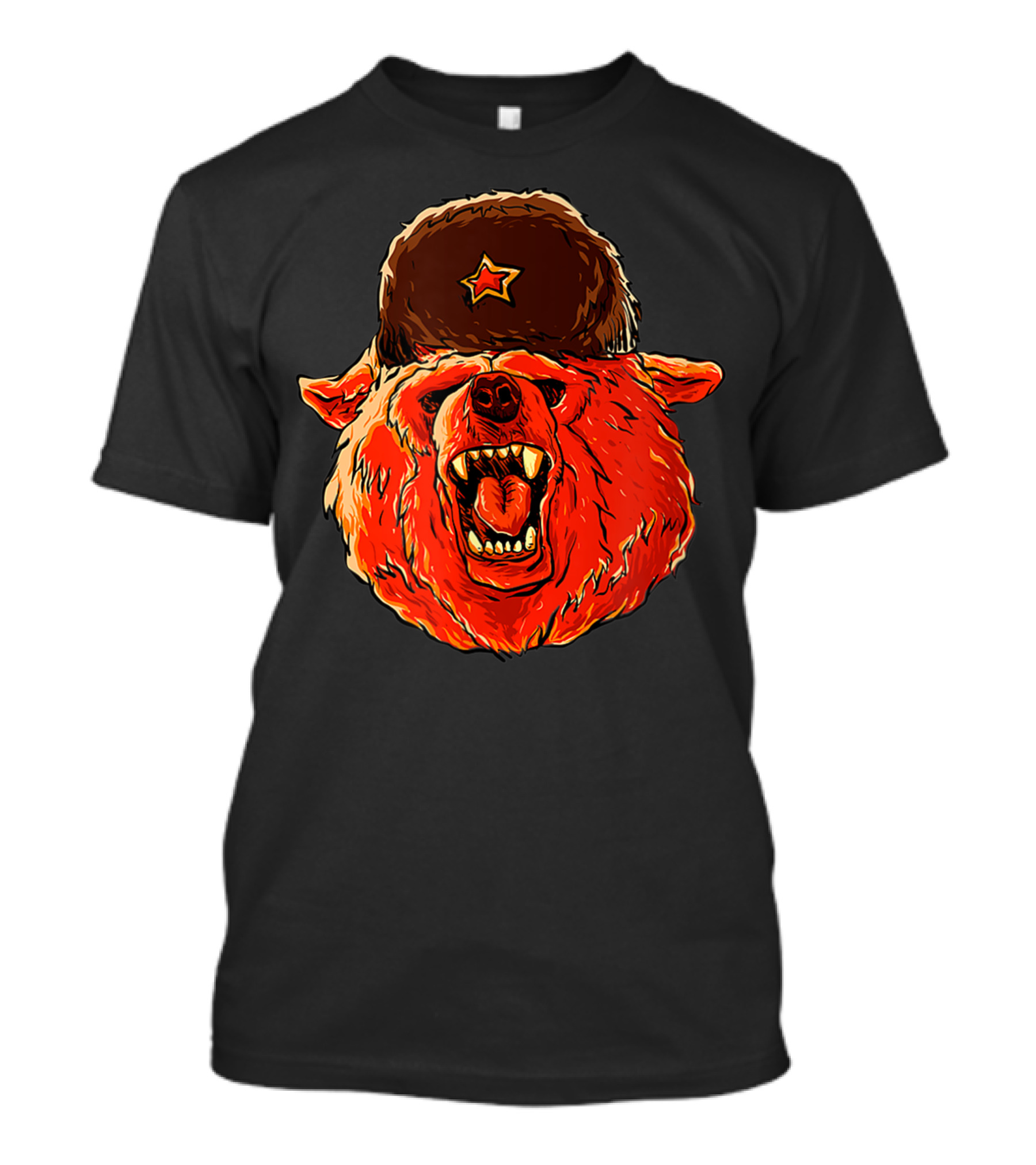 USSR Russian Bear Hat Star T-Shirt