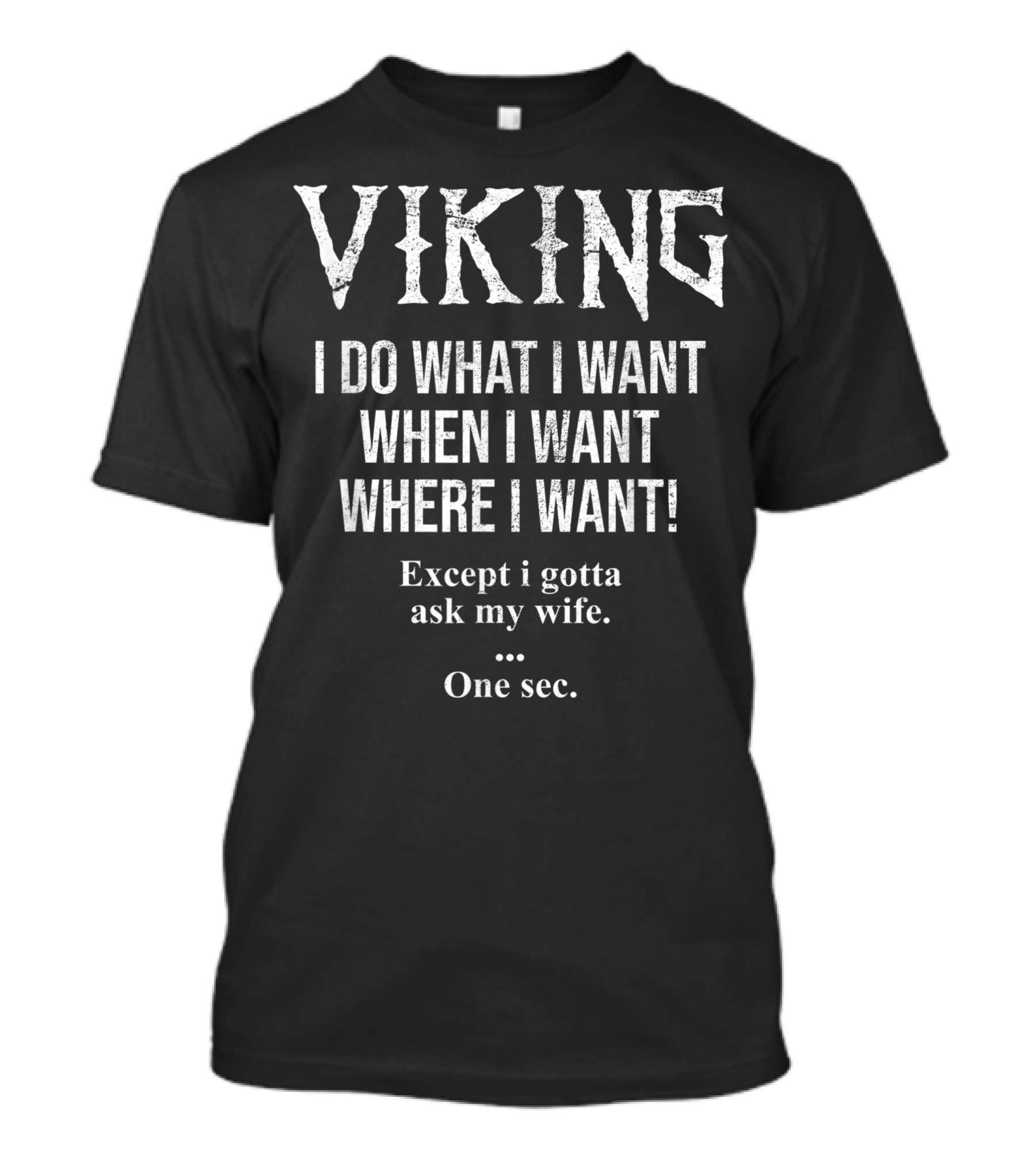 Viking I Do What I Want When I Want Where I Want Except I Gotta Ask My Wife One Sec T-Shirt