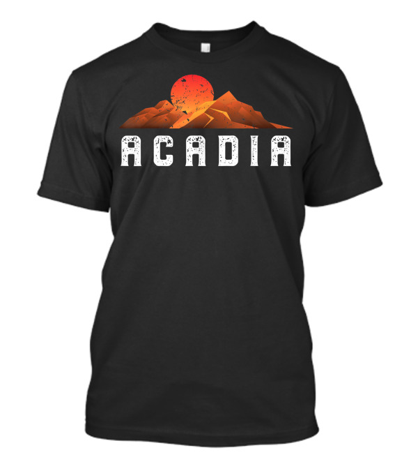 Acadia National Park Vintage Sunset Mountain Scene T-Shirt