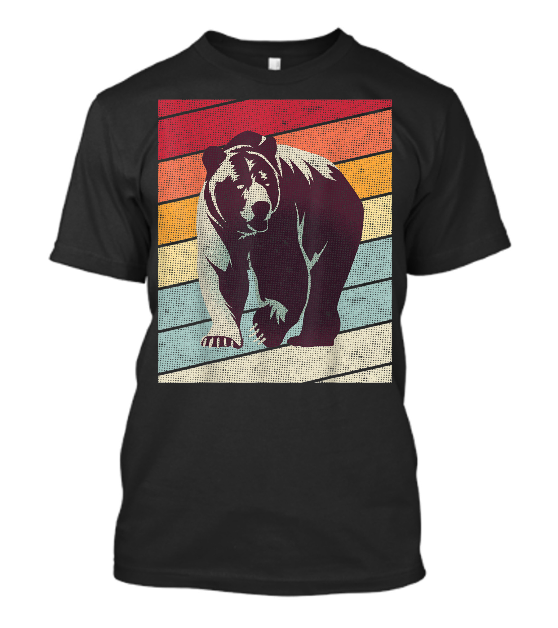 Vintage Bear Lover Bears Retro Stripes T-Shirt