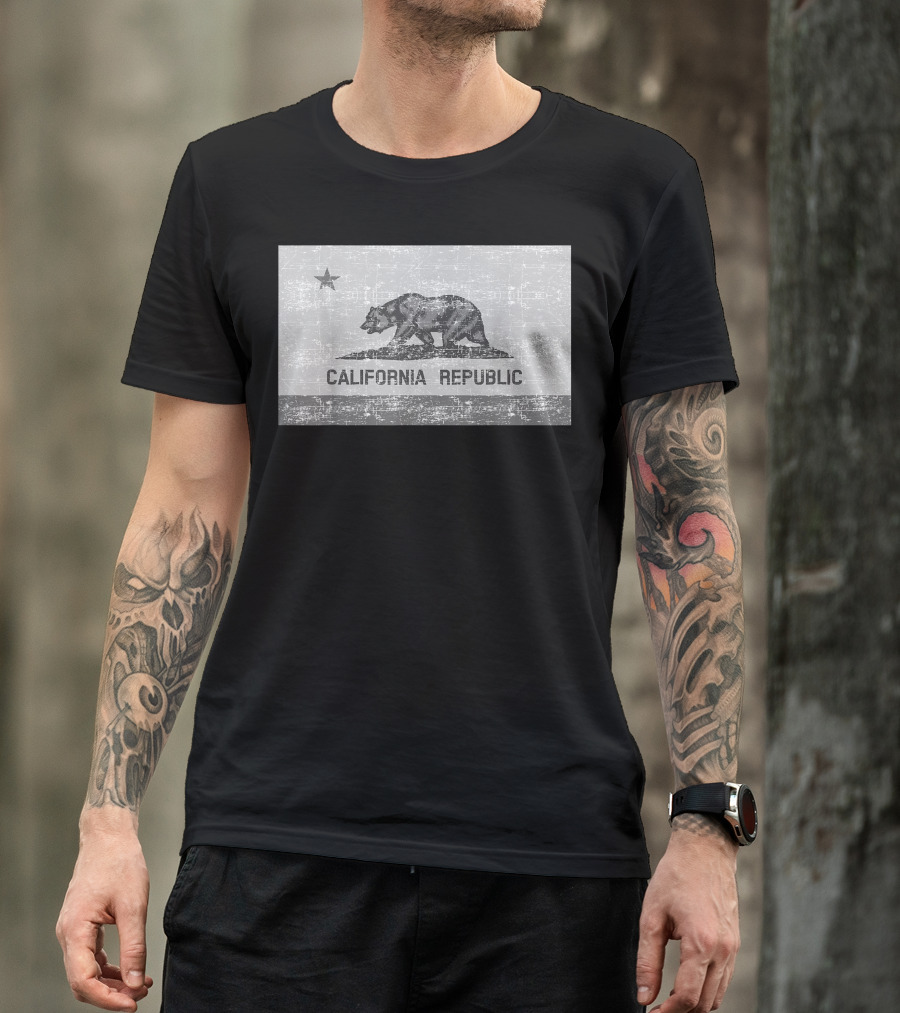 Vintage California Republic Bear Flag I Love Ca Cali Life T-Shirt