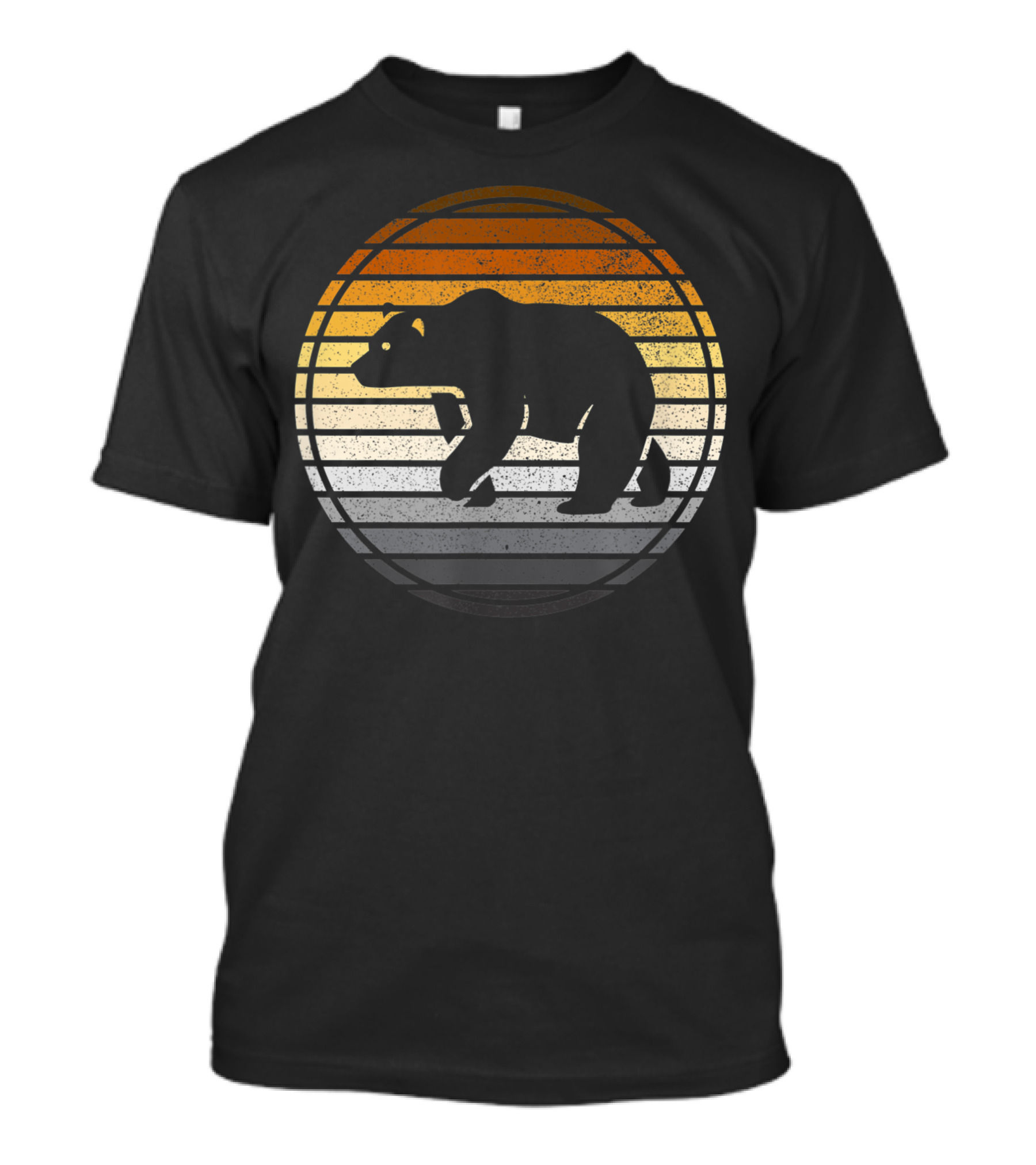 Vintage Distressed Gay Bear Pride Horizon Silhouette Stripes T-Shirt
