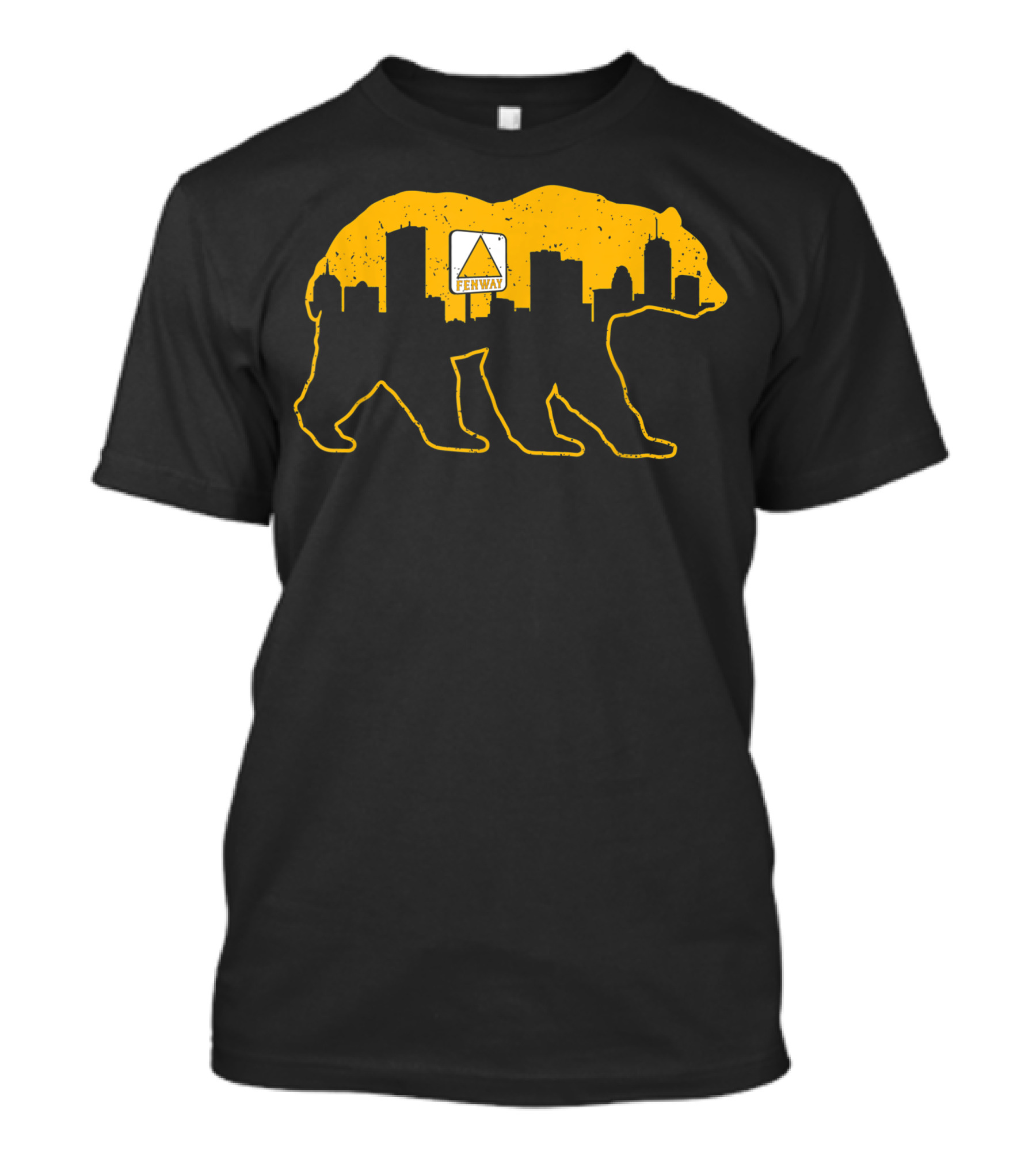 Vintage Fenway Bear With Boston Skyline Warning T-Shirt