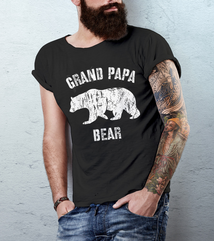 Grand Papa Bear Vintage Grandpa Grandfather T-Shirt