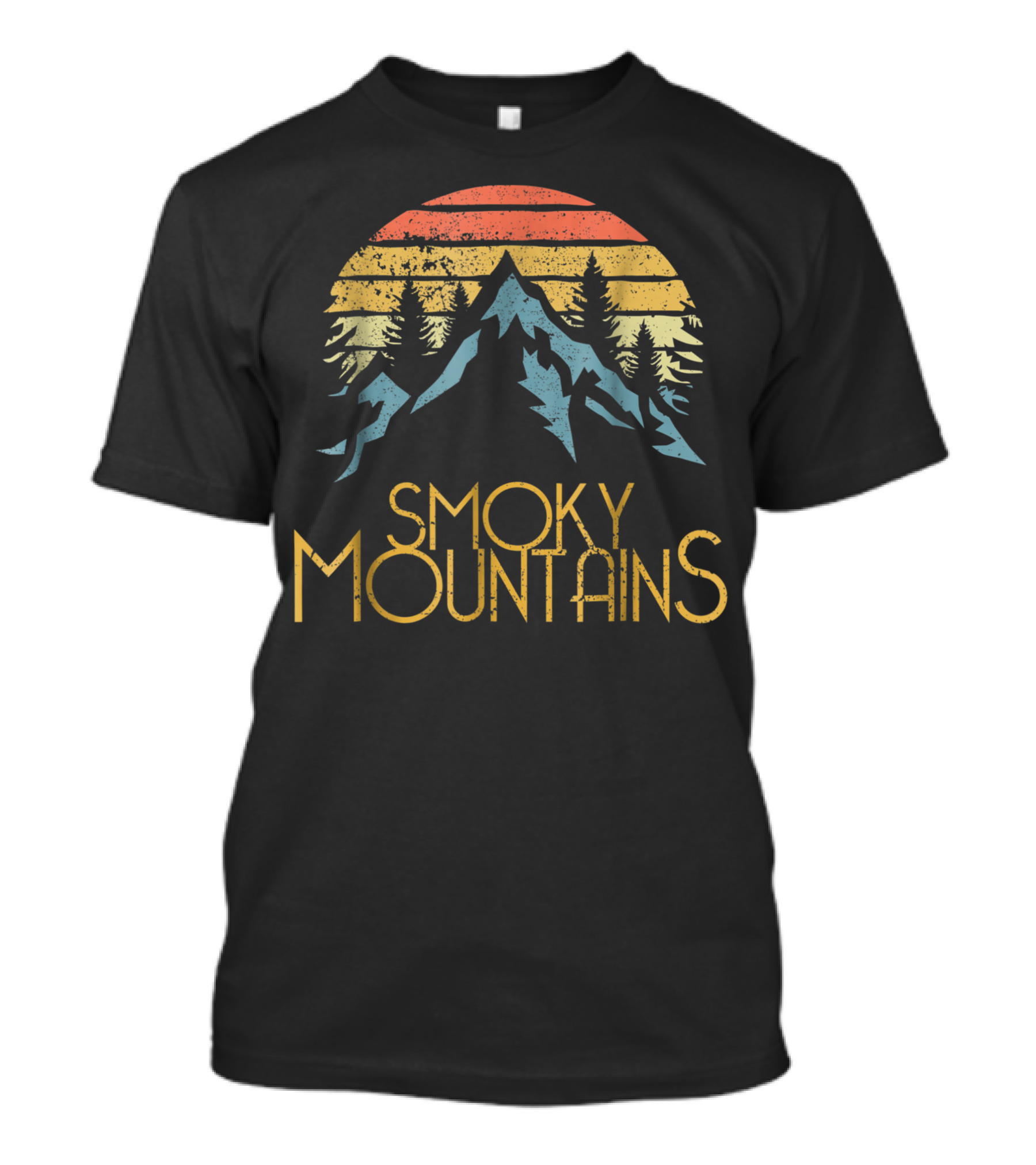 Vintage Smoky Mountains Gsmnp Sunrise Forest Retro Style National Park T-Shirt