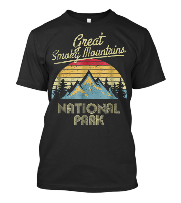 Great Smoky Mountains National Park Vintage Sunset Mountain Scene T-Shirt