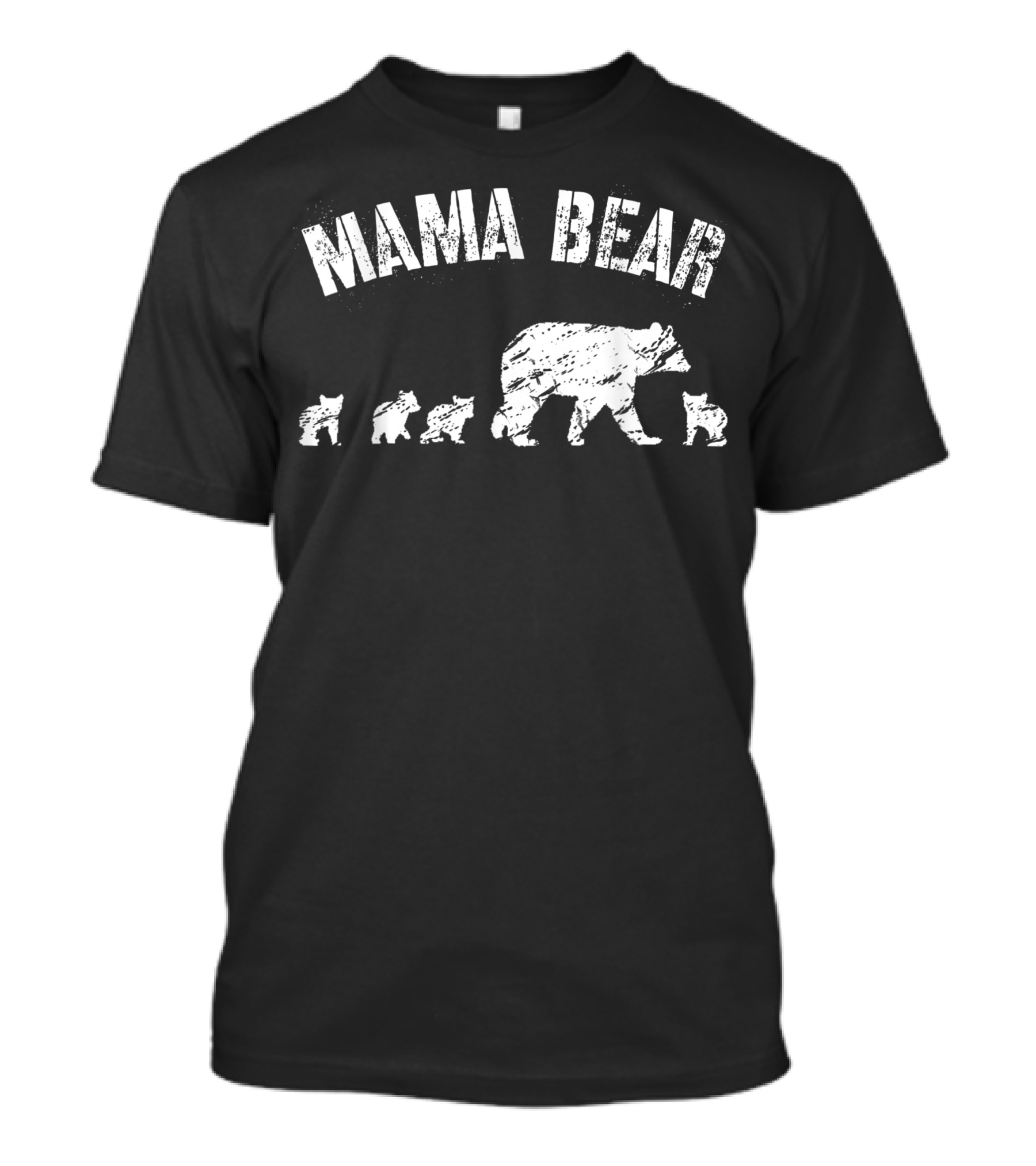 Mama Bear With Four Cubs Vintage Mom Mother T-Shirt