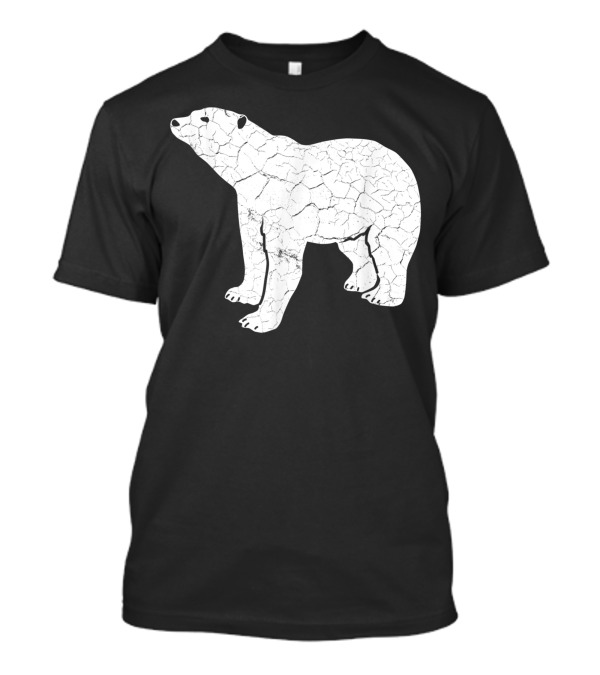 Vintage Cracked Texture Polar Bear Icon T-Shirt