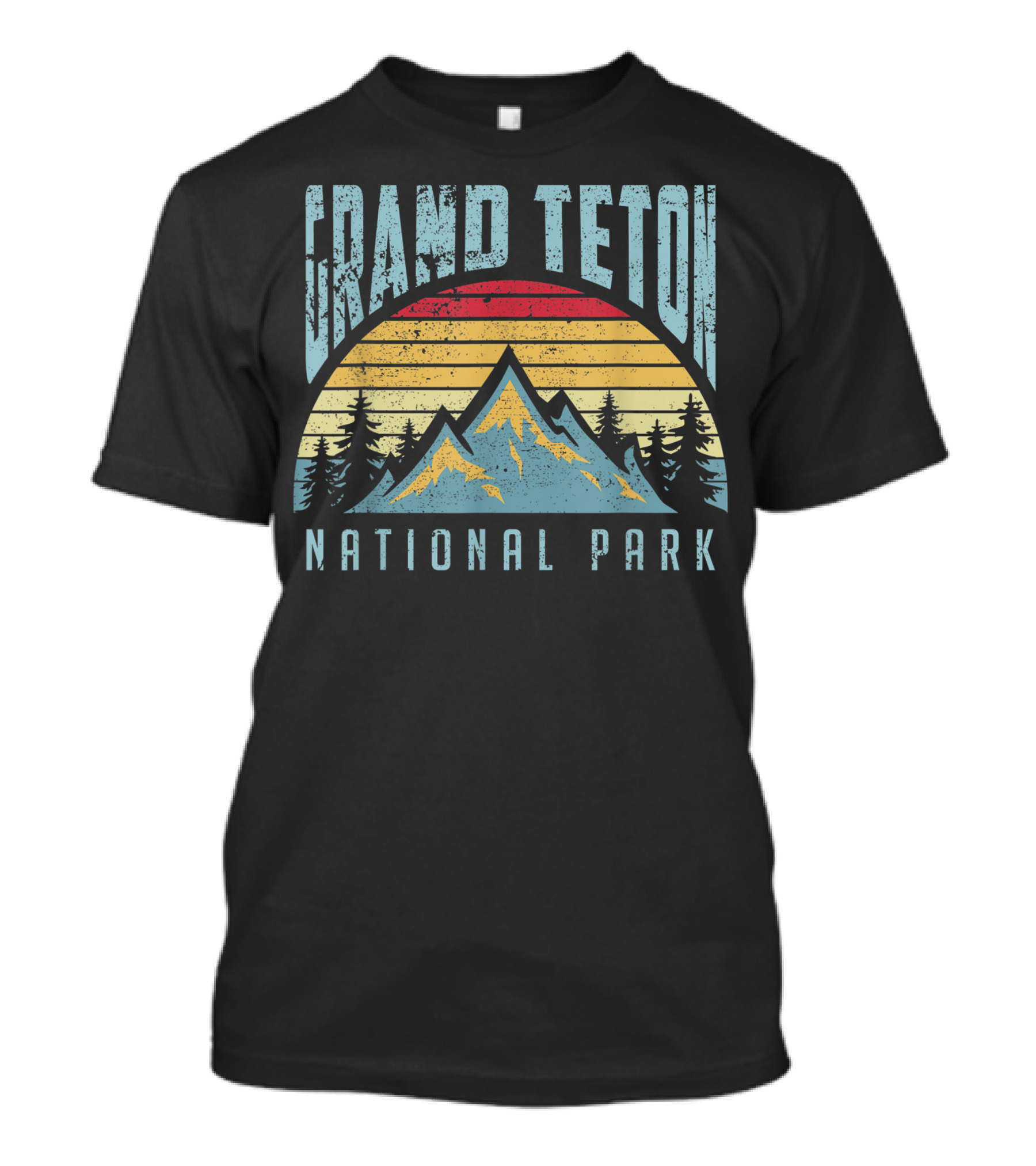 Grand Teton National Park Vintage Sunset Mountains Forest T-Shirt