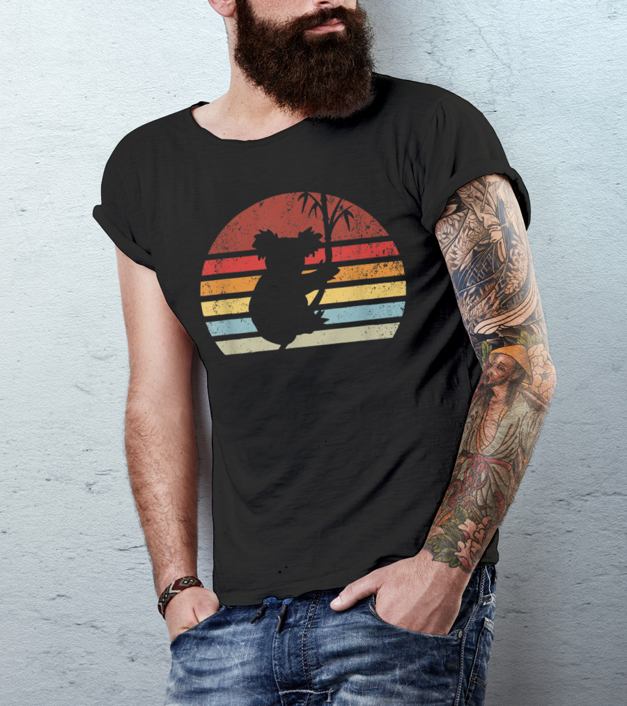 Vintage Koala Love Retro Silhouette Boy Girl Birthday T-Shirt