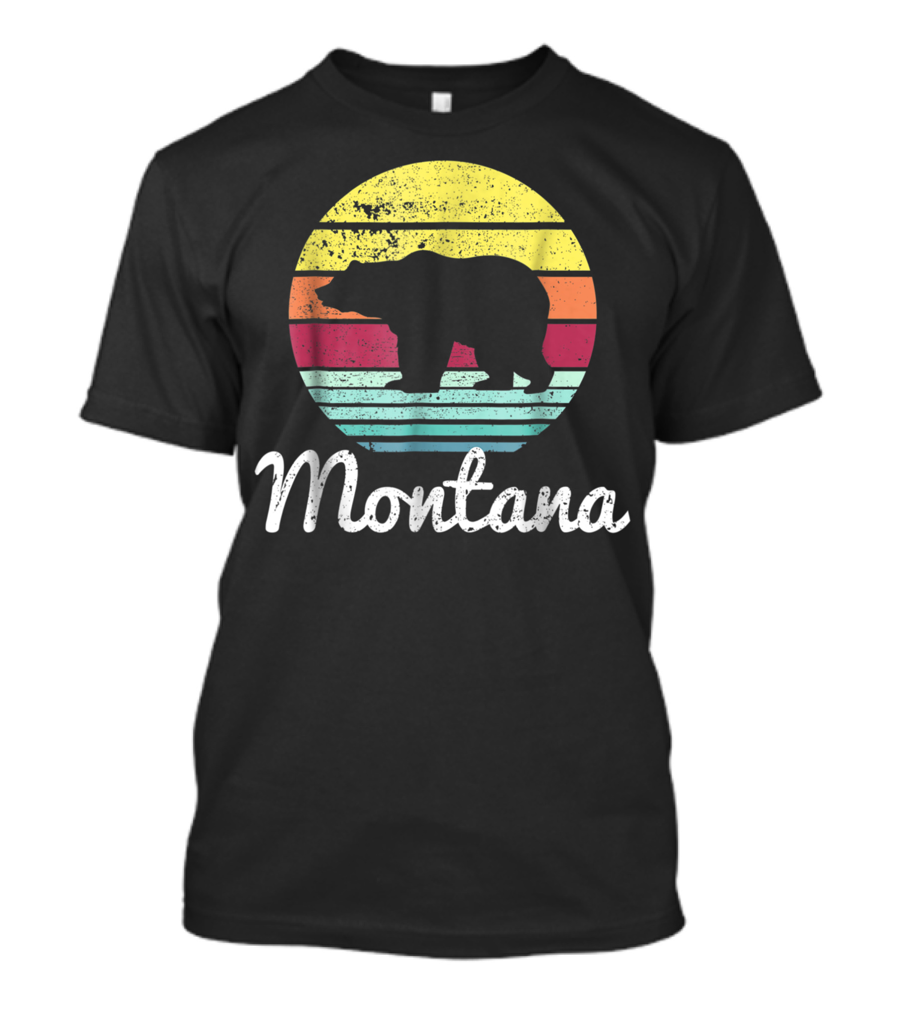Montana Vintage Wildlife Bear Adventure Retro Sunset T-Shirt