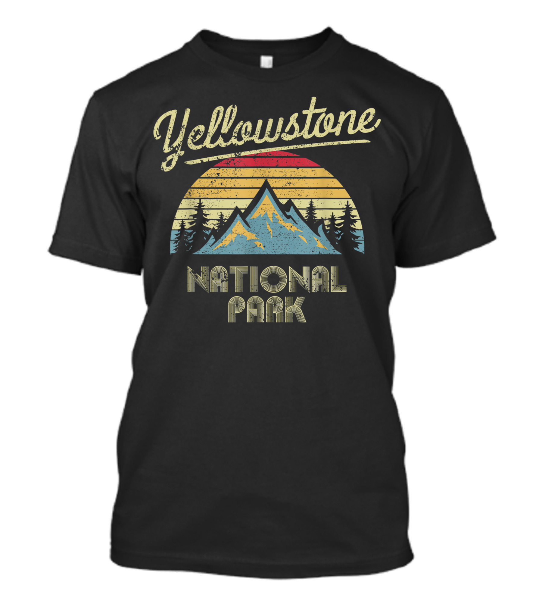 Yellowstone National Park Vintage Scenic Mountain T-Shirt