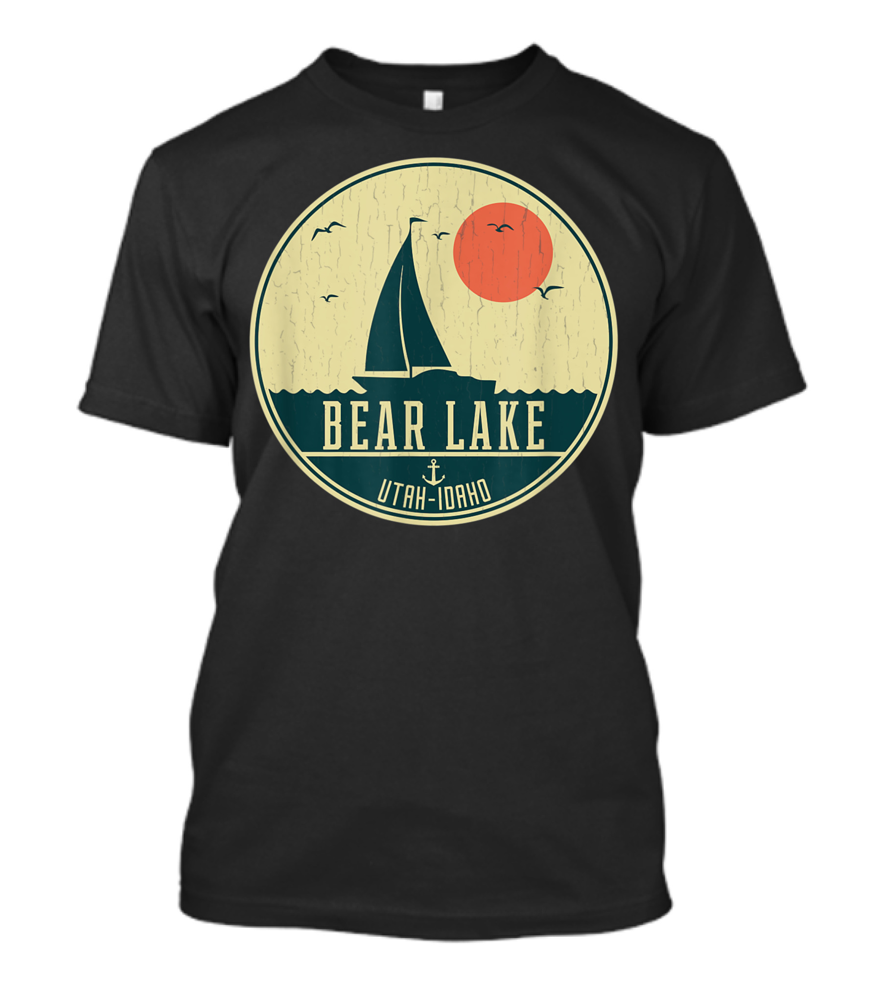 Bear Lake Utah Idaho Vintage Sailing Lake Scene T-Shirt