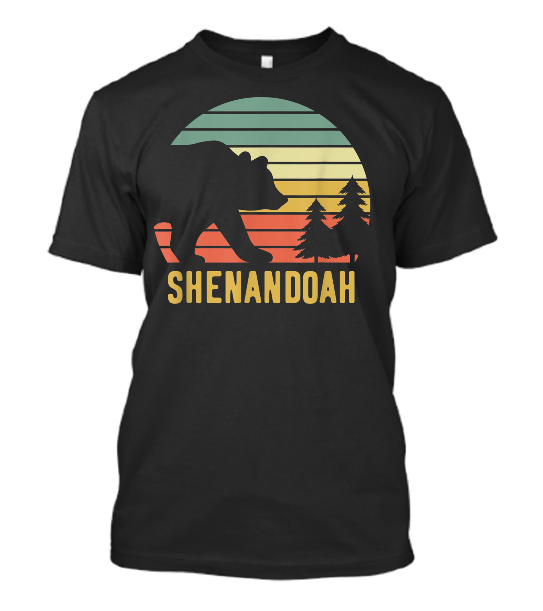 Shenandoah Bear Vintage Sunset With Trees T-Shirt